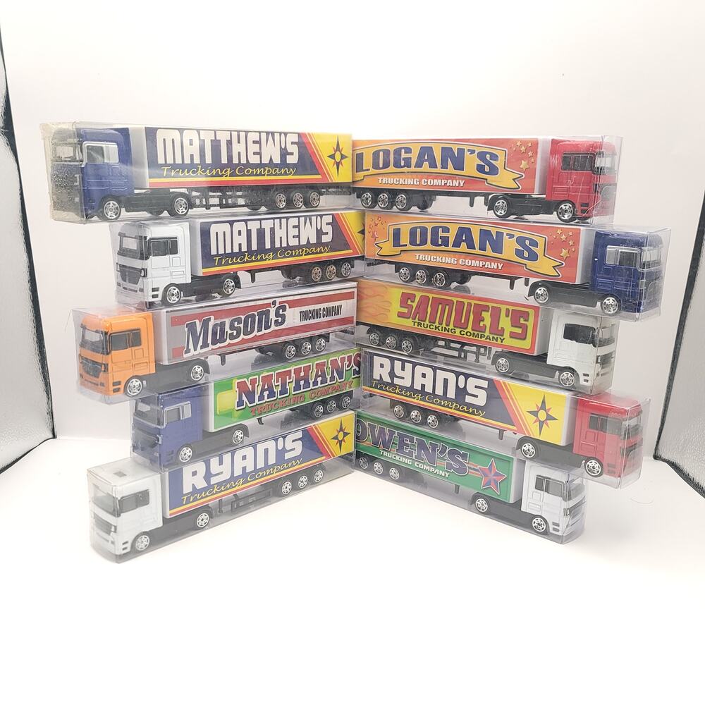 Swibco Trucking Company Toy Semi Truck Set of 10 New in package Blue Red